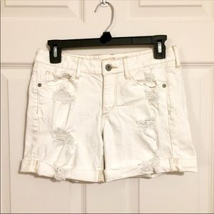 Arizona Jean Co. White Distressed Shorts